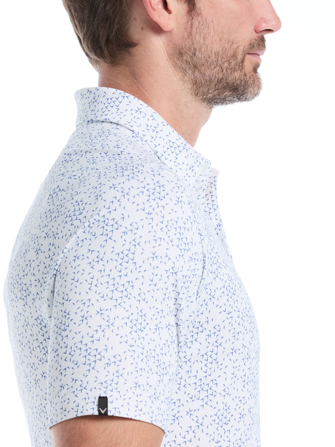 Chevron Print Golf Polo (Bright White) 