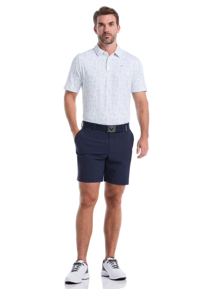 Chevron Print Golf Polo (Bright White) 