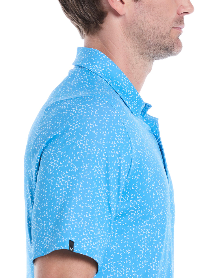 Chevron Print Golf Polo (Cendre Blue) 