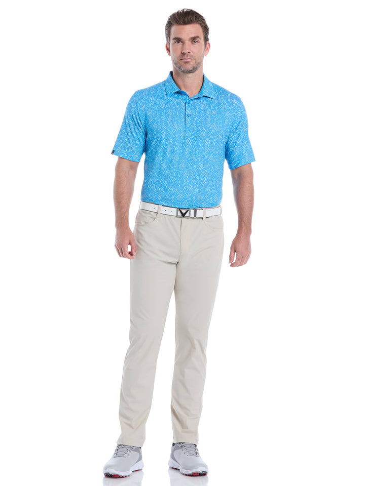 Chevron Print Golf Polo (Cendre Blue) 
