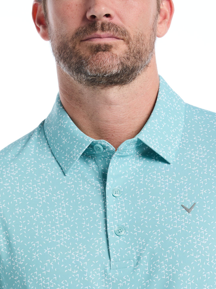 Chevron Print Golf Polo (Aquifer) 