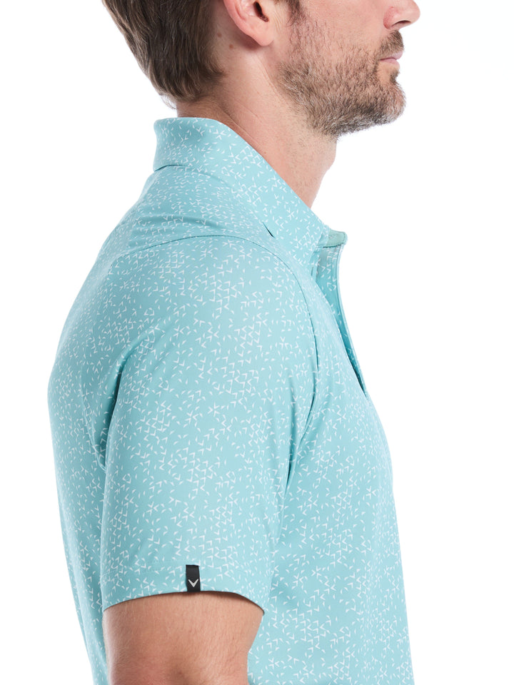 Chevron Print Golf Polo (Aquifer) 