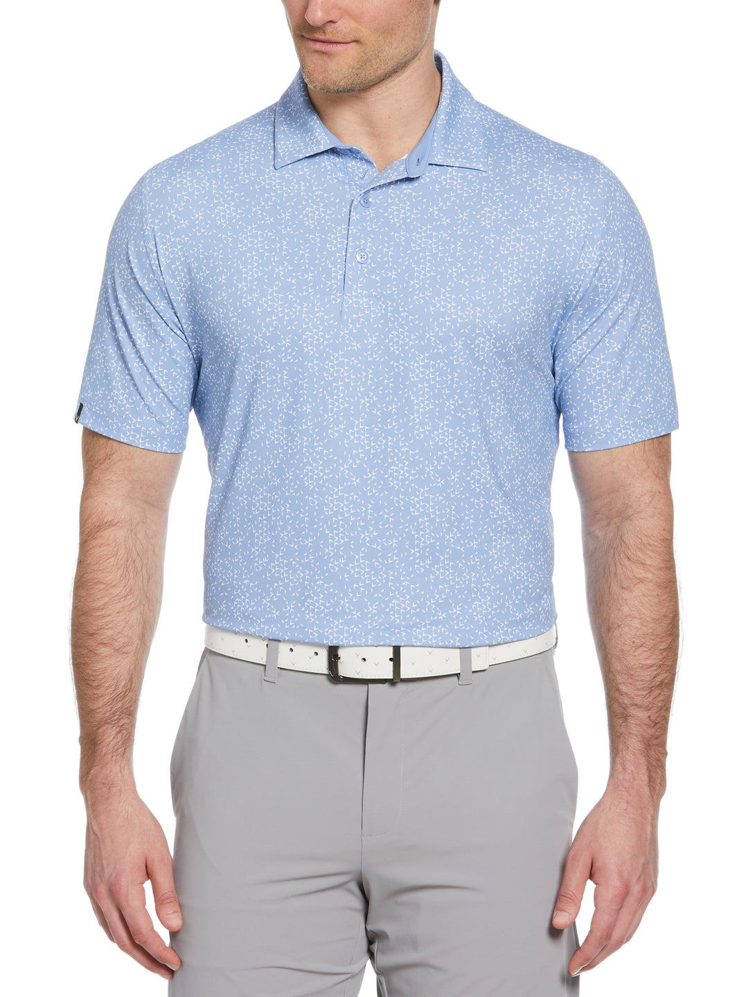 Chevron Print Golf Polo (Chambray) 