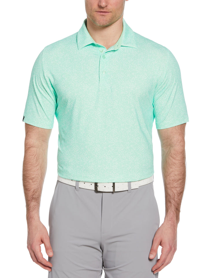 Chevron Print Golf Polo (Green Ash) 