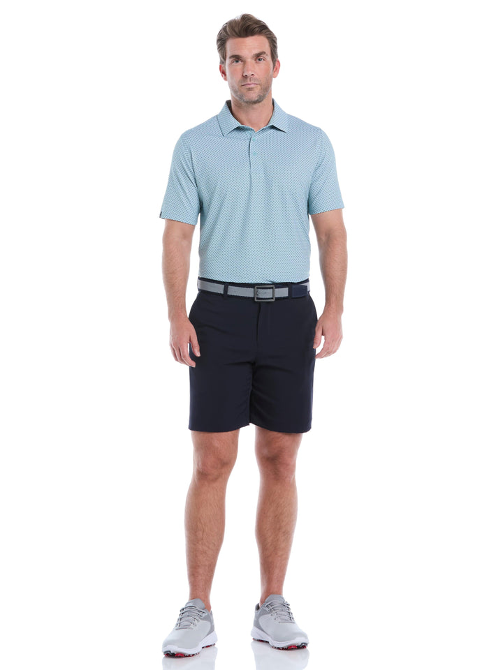 Chevron Print Golf Polo Shirt (Aquifer) 