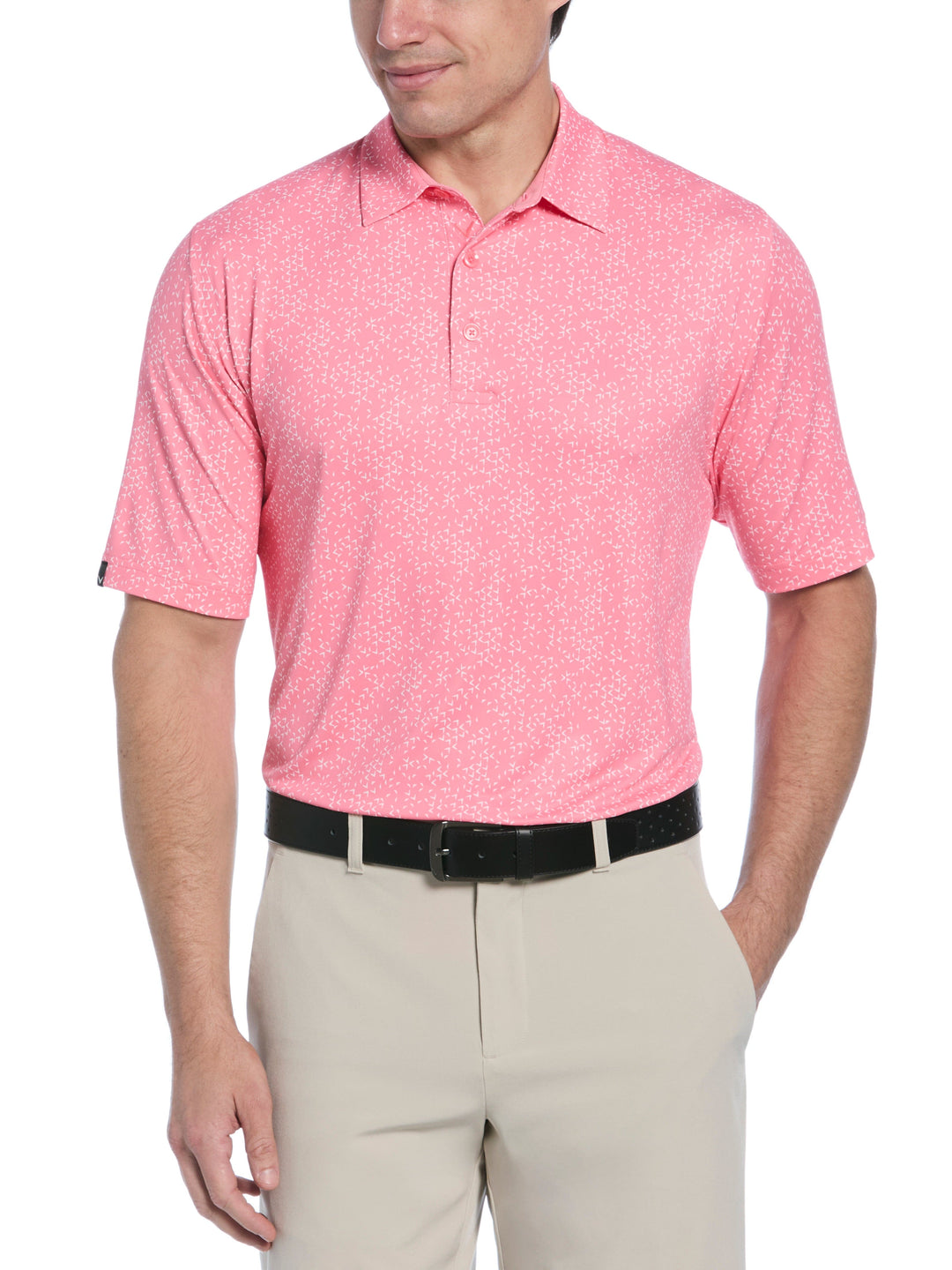 Chevron Print Golf Polo (Strawberry Pink) 