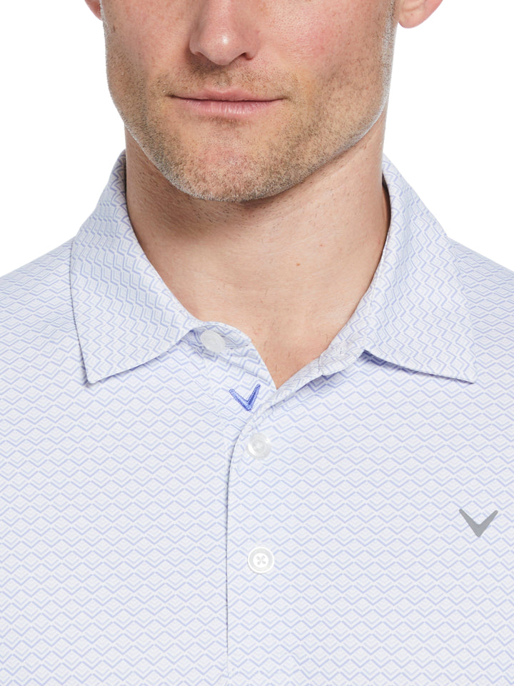 All-Over Gradient Chevron Print Golf Polo (Spring Lavender) 