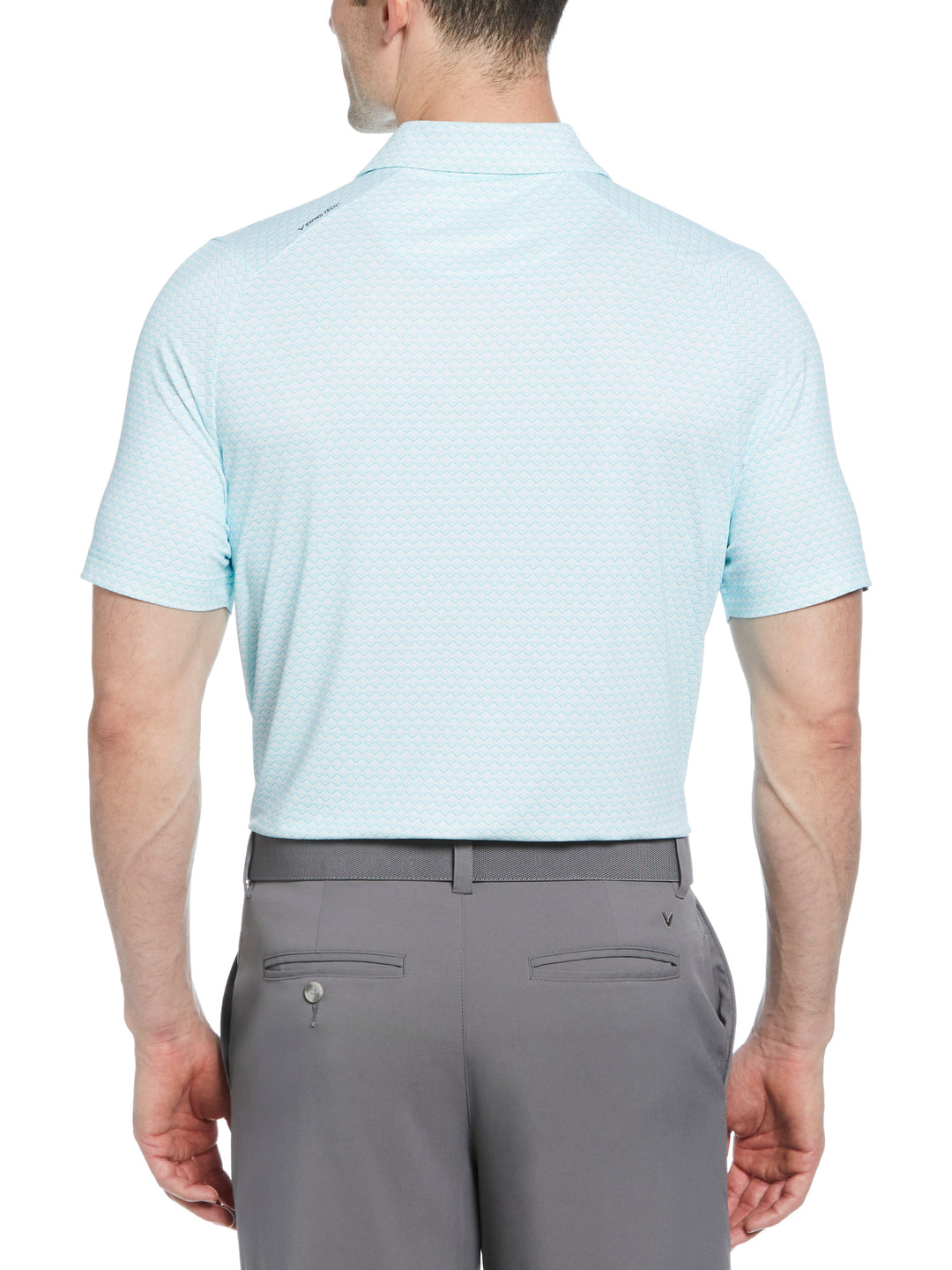 All-Over Gradient Chevron Print Golf Polo (Blue Radiance) 