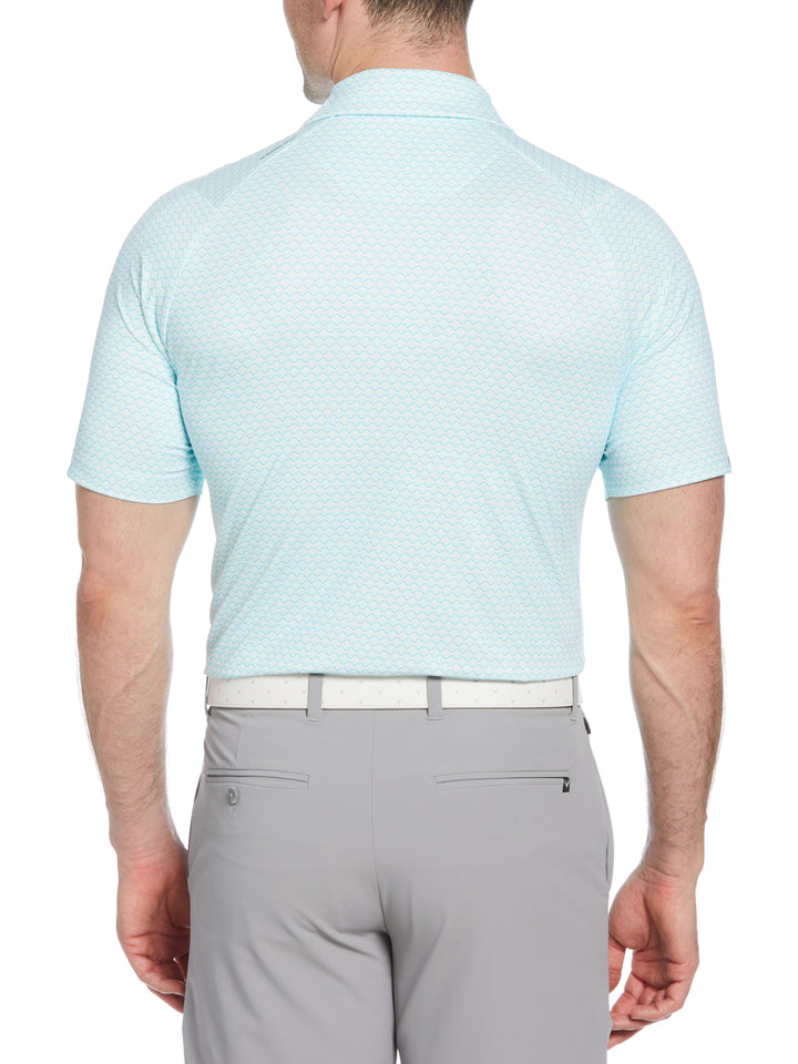All-Over Gradient Chevron Print Golf Polo (Limpet Shell) 
