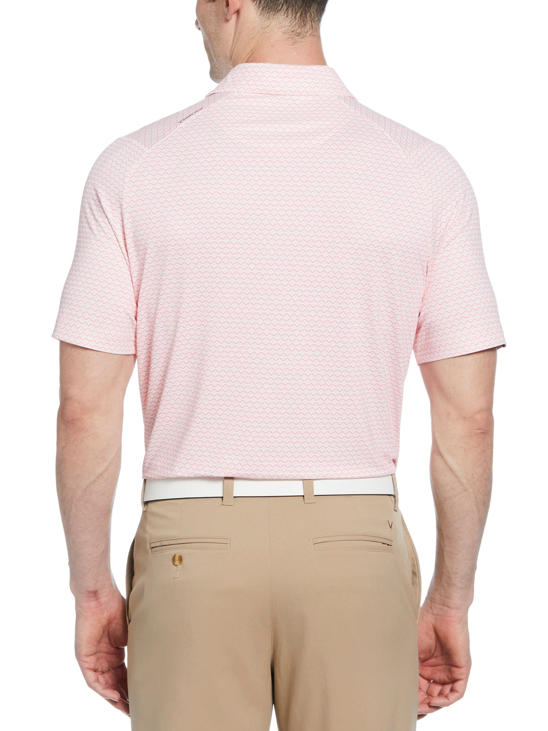 All-Over Gradient Chevron Print Golf Polo (Strawberry Pink) 