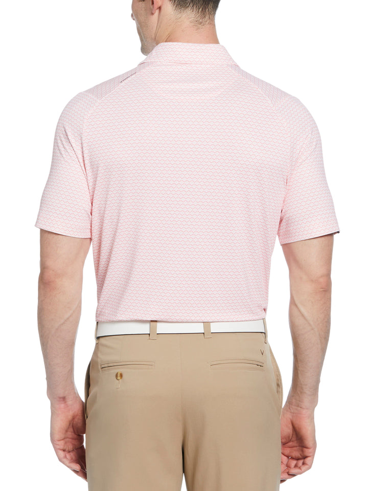 All-Over Gradient Chevron Print Golf Polo (Strawberry Pink) 
