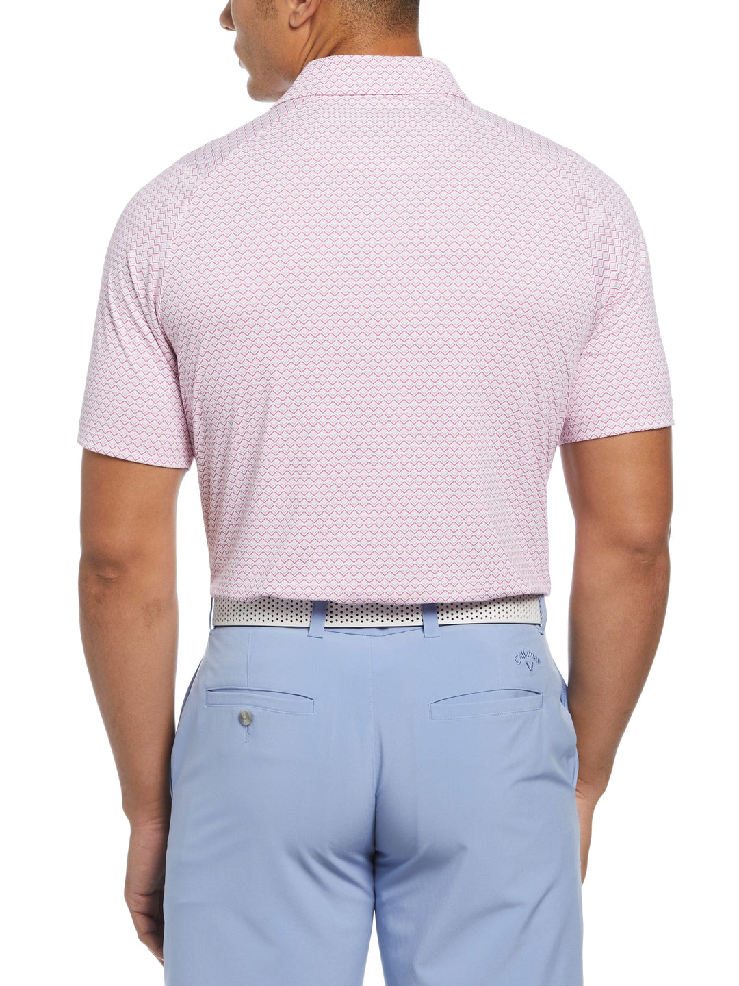 All-Over Gradient Chevron Print Golf Polo (Purple Orchid) 