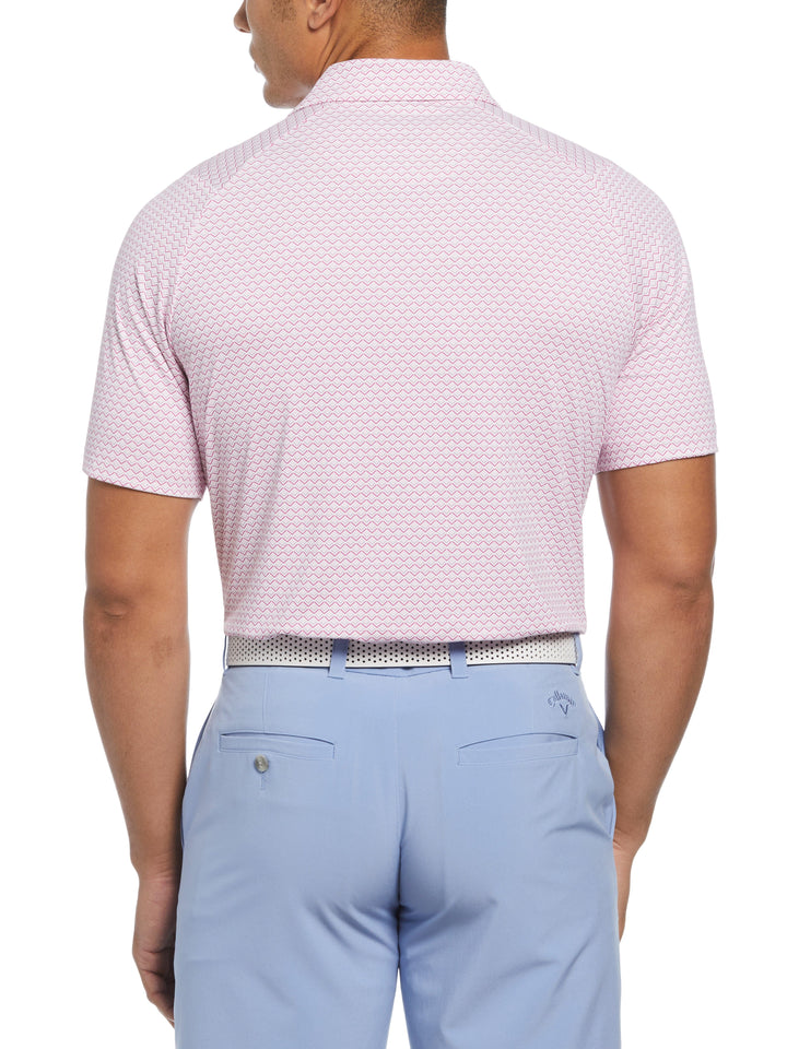 All-Over Gradient Chevron Print Golf Polo (Purple Orchid) 