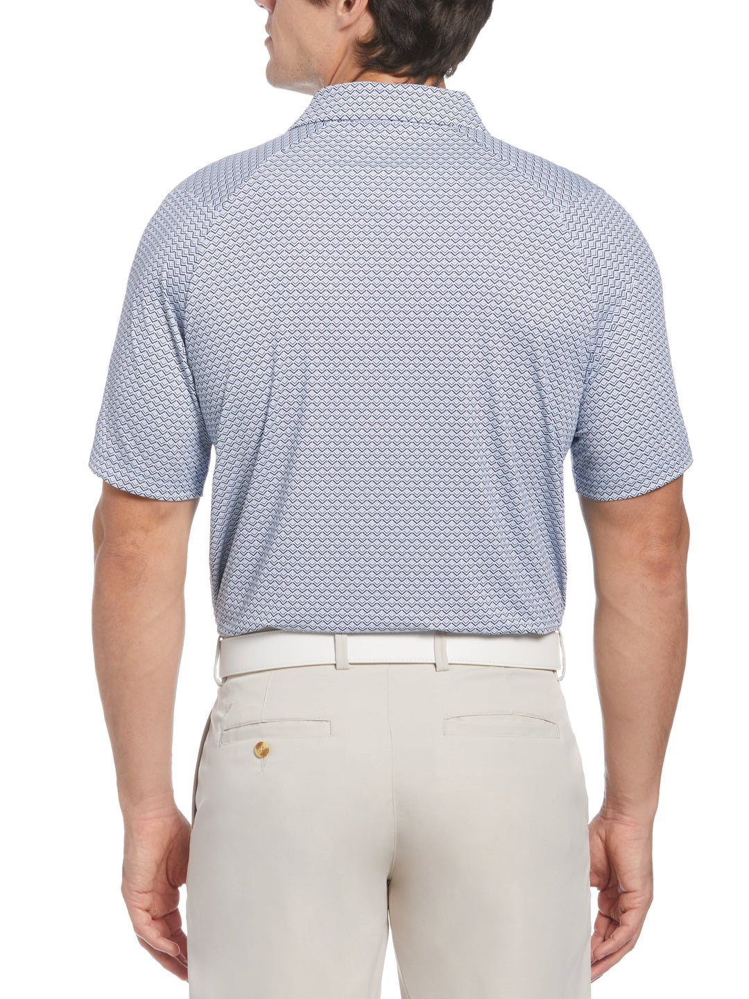 All-Over Gradient Chevron Print Golf Polo (Peacoat) 
