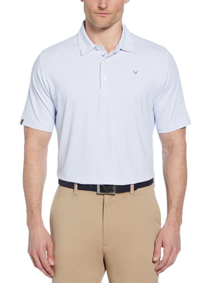All-Over Gradient Chevron Print Golf Polo (Spring Lavender) 