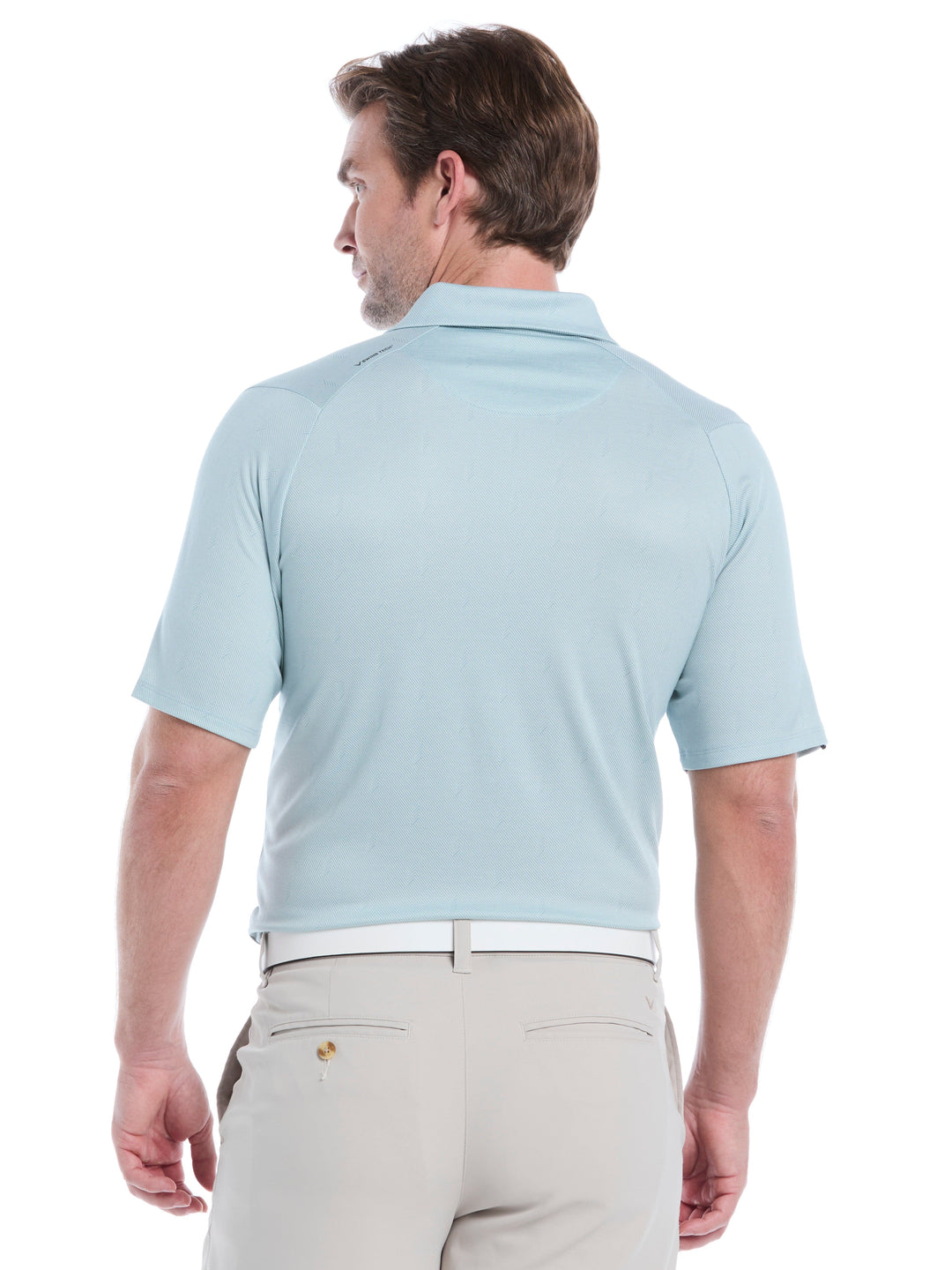 Chevron Twill Jacquard Golf Polo (Aquifer) 