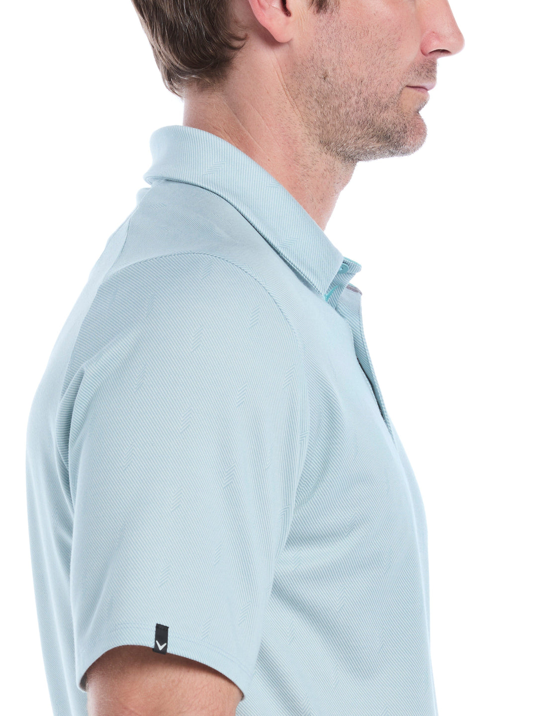 Chevron Twill Jacquard Golf Polo (Aquifer) 