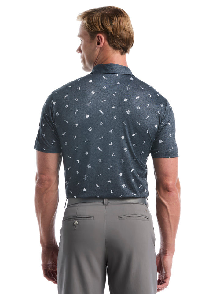 Clubhouse Essentials Print Golf Polo (Caviar) 