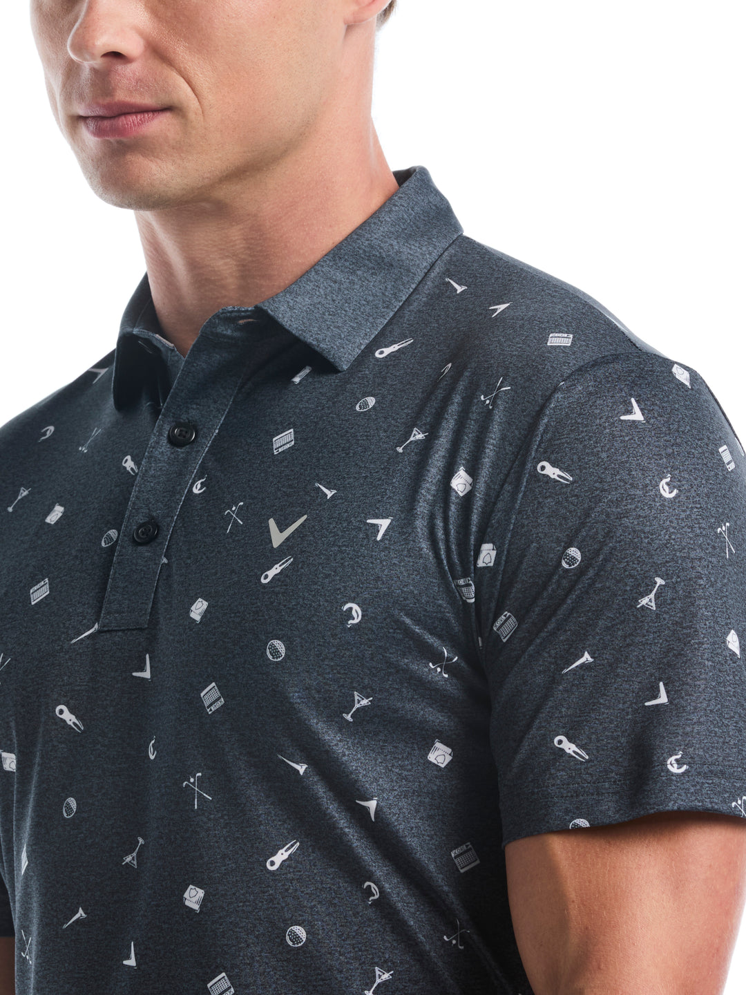 Clubhouse Essentials Print Golf Polo (Caviar) 