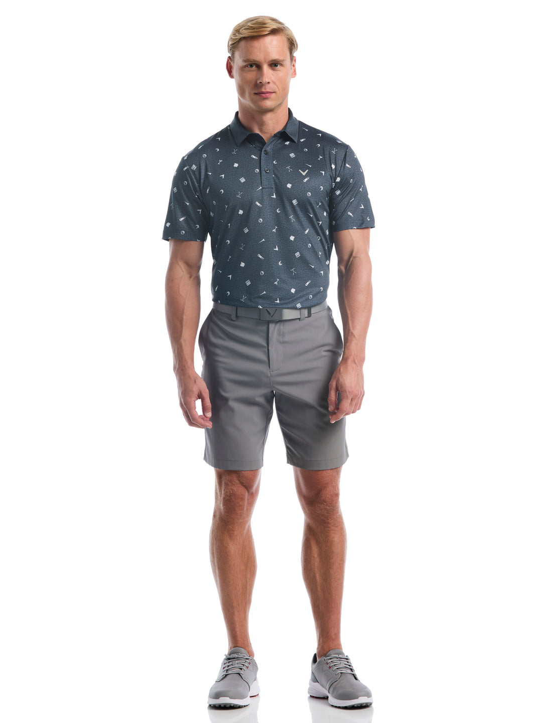 Clubhouse Essentials Print Golf Polo (Caviar) 