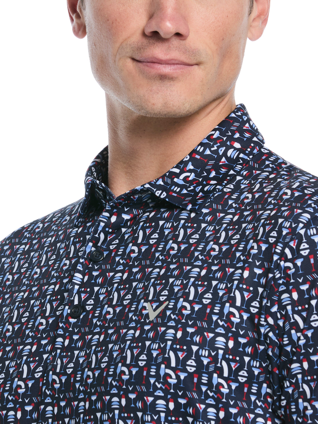 Mens Cocktail Print Polo-Polos-Callaway