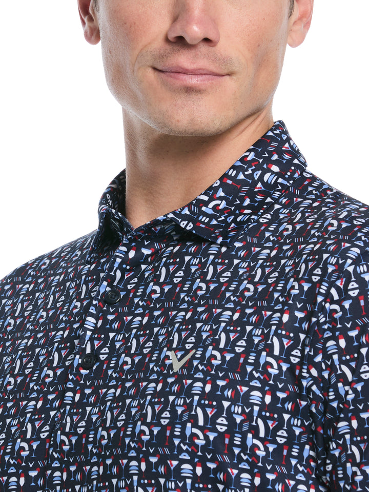 Mens Cocktail Print Polo-Polos-Callaway