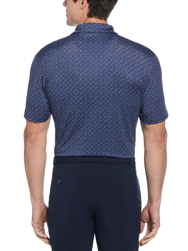 Mens Confetti Chevron All Over Polo (Peacoat) 