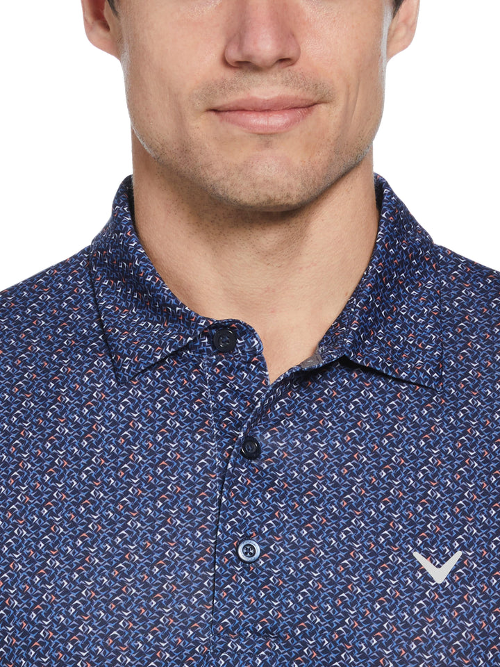 Mens Confetti Chevron All Over Polo (Peacoat) 