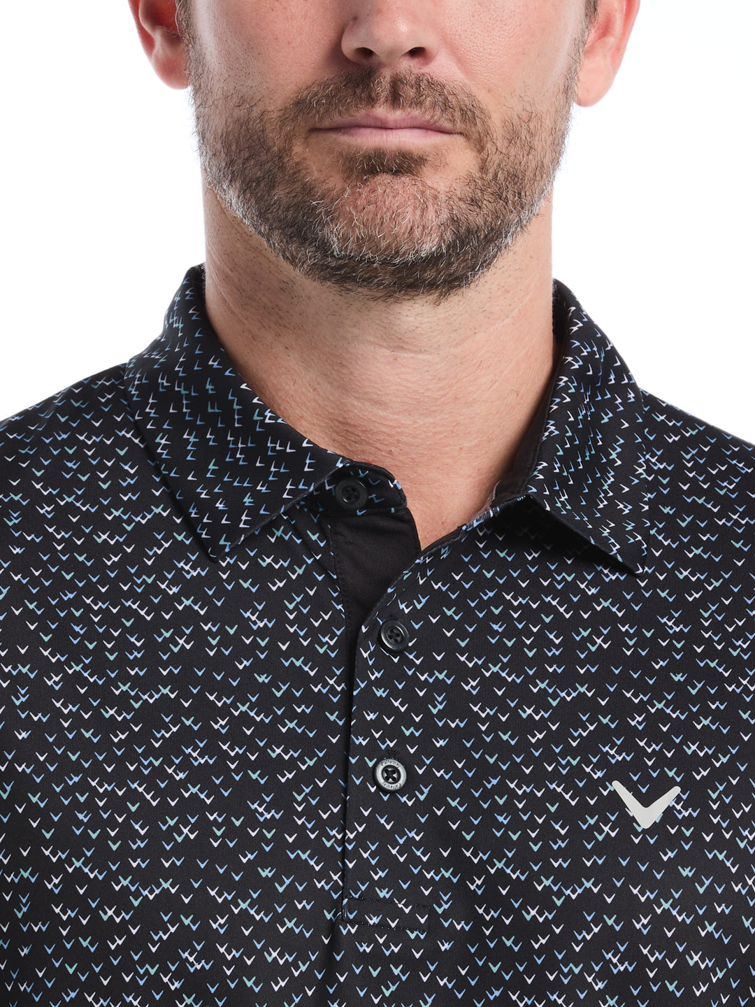 Men's Confetti Chevron All Over Polo (Caviar) 