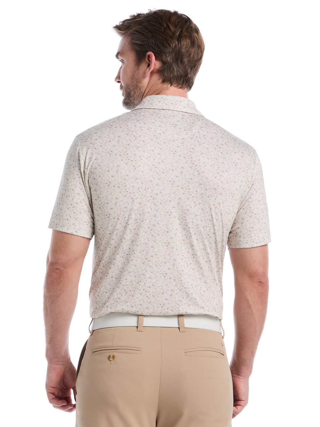 Men's Confetti Chevron All Over Polo (Latte) 