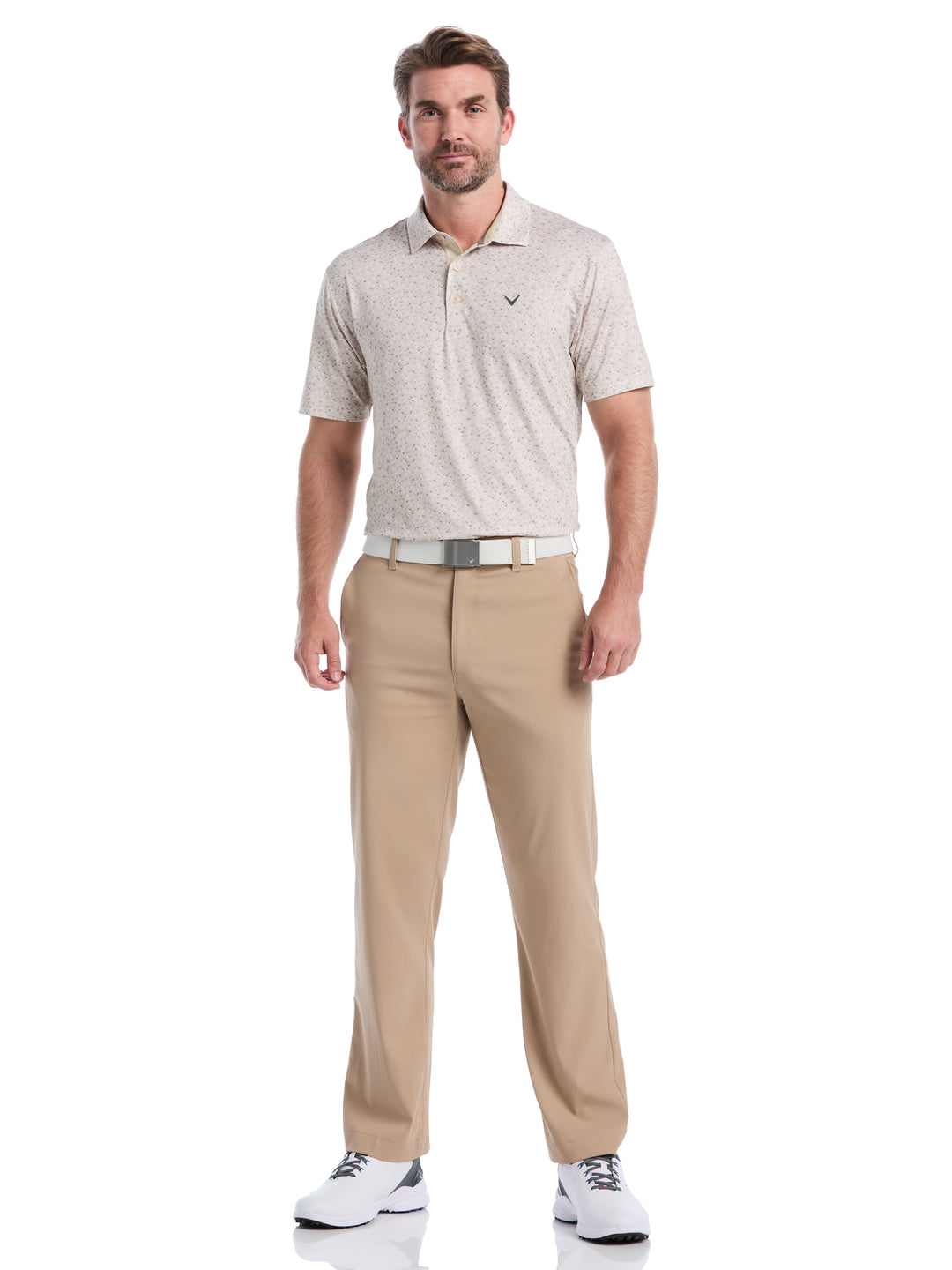 Men's Confetti Chevron All Over Polo (Latte) 