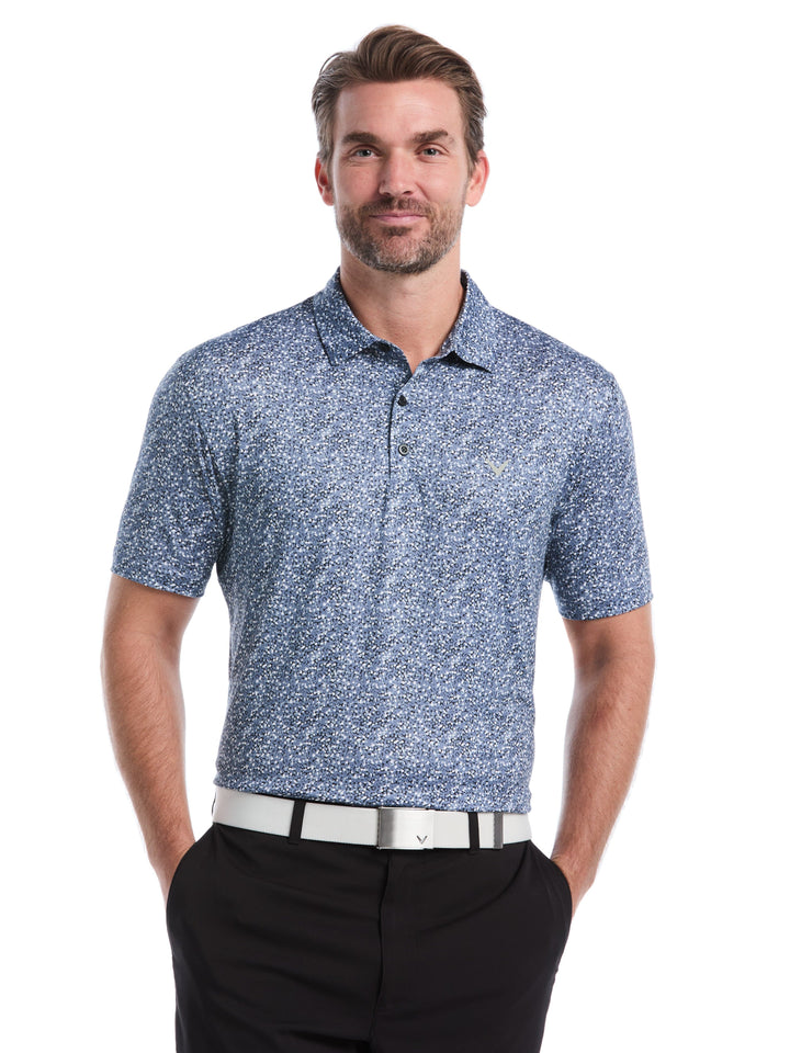Confetti Hex Print Golf Polo (Caviar) 