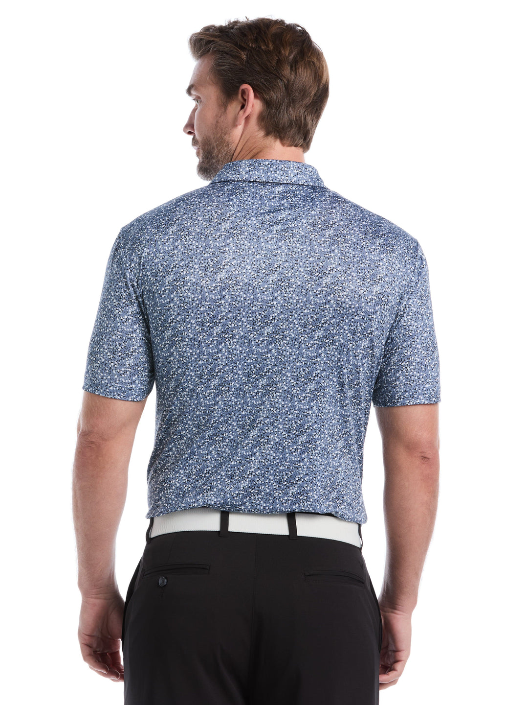 Confetti Hex Print Golf Polo (Caviar) 