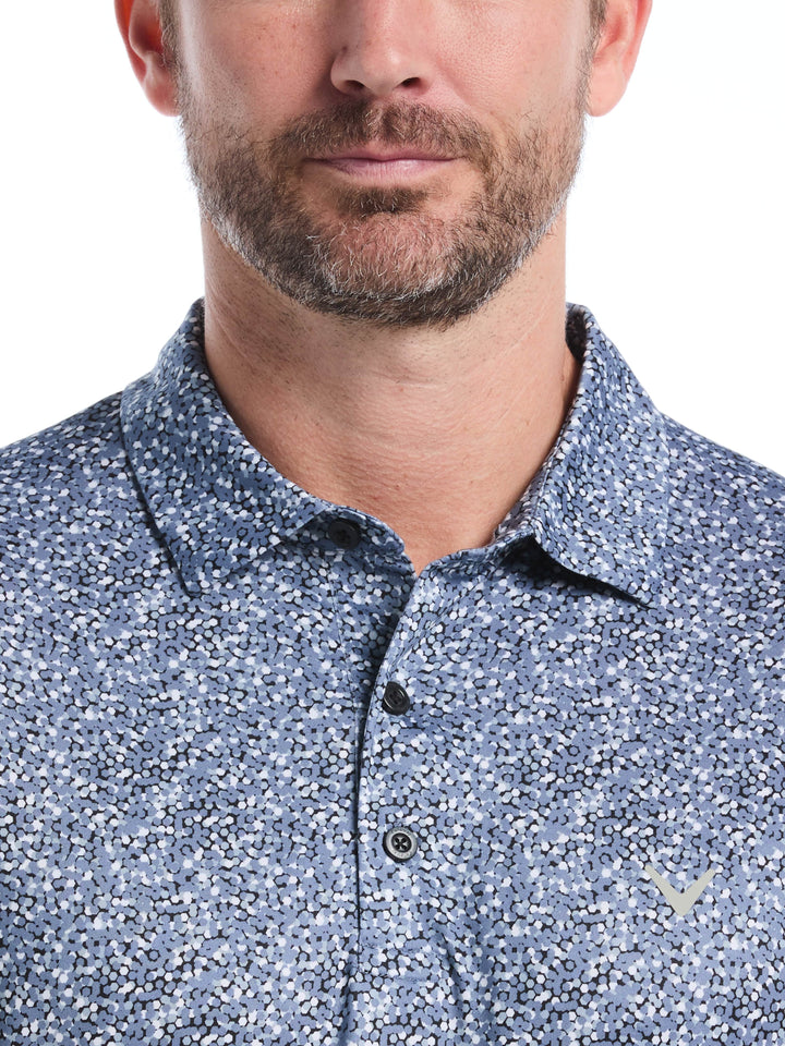 Confetti Hex Print Golf Polo (Caviar) 