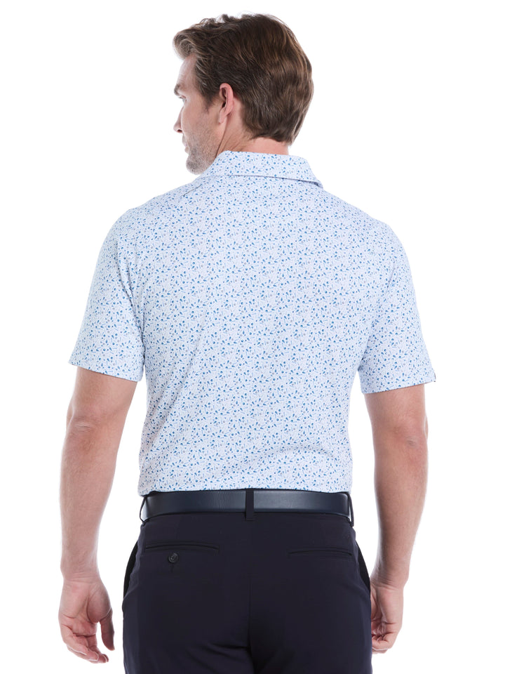 Confetti Print Golf Polo Shirt (Bright White) 