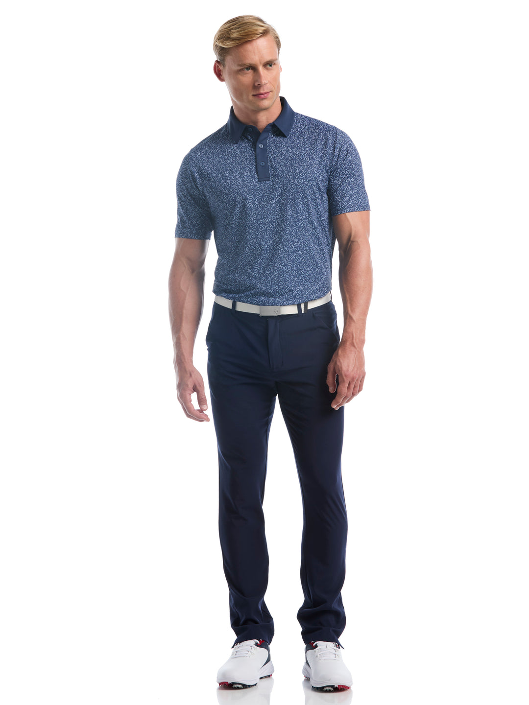 Confetti Tees Print Golf Polo (Peacoat) 
