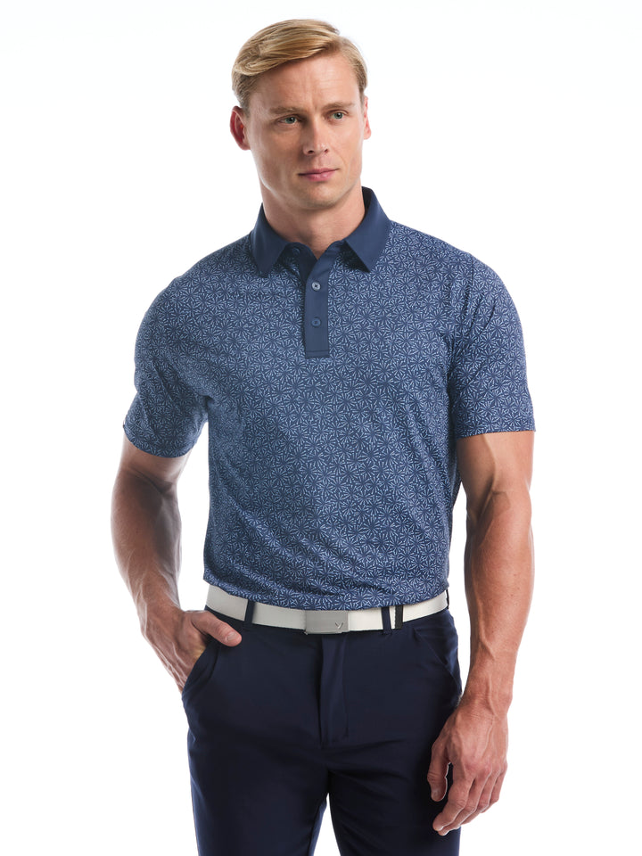 Confetti Tees Print Golf Polo (Peacoat) 