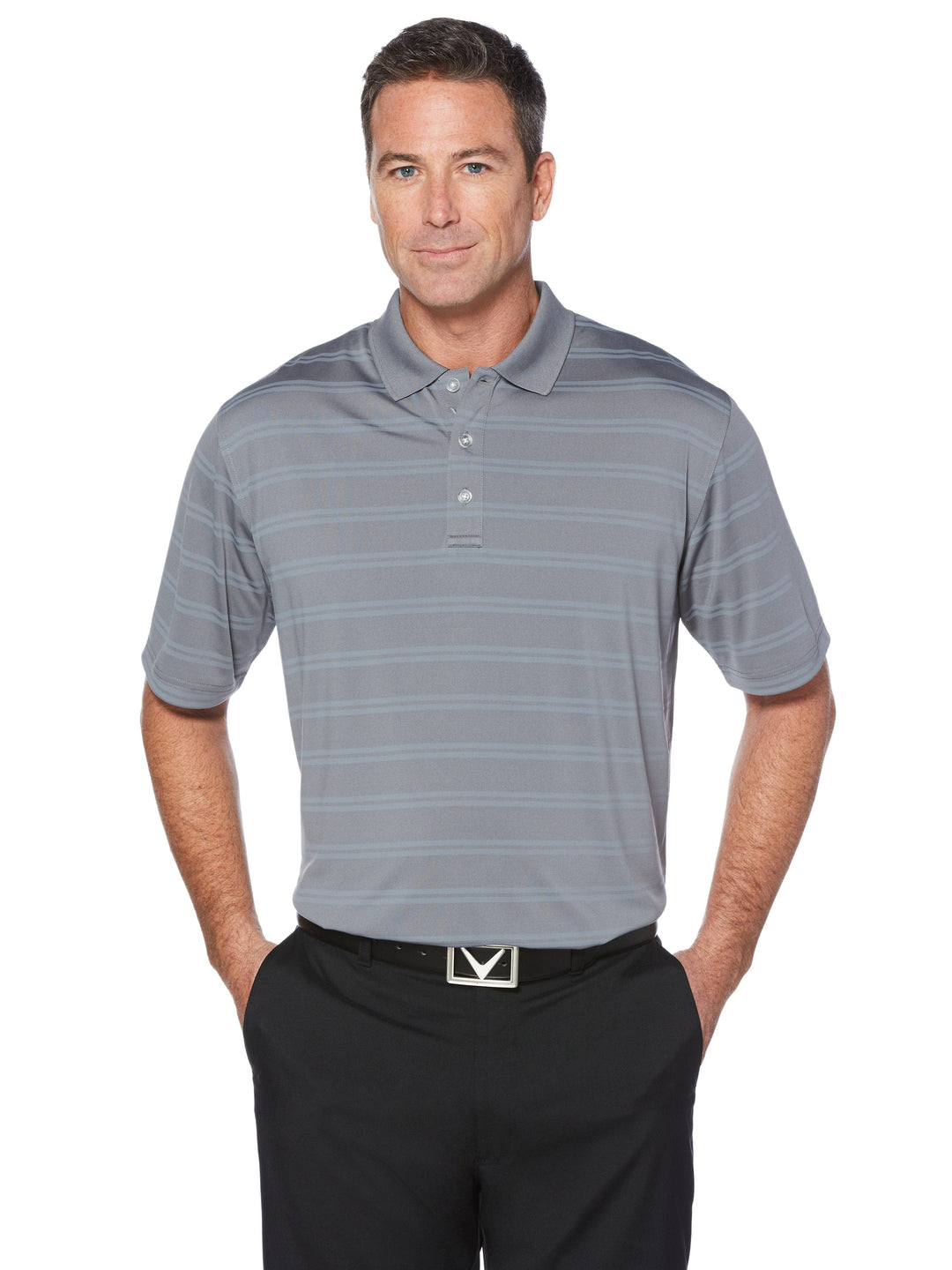 Mens Cooling Horizontal Texture Polo-Polos-Callaway