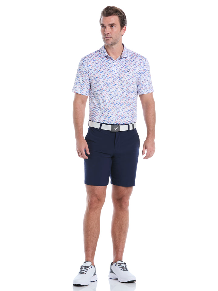 Mens All Over Birdie Print Polo (Bright Whit/Regatta) 