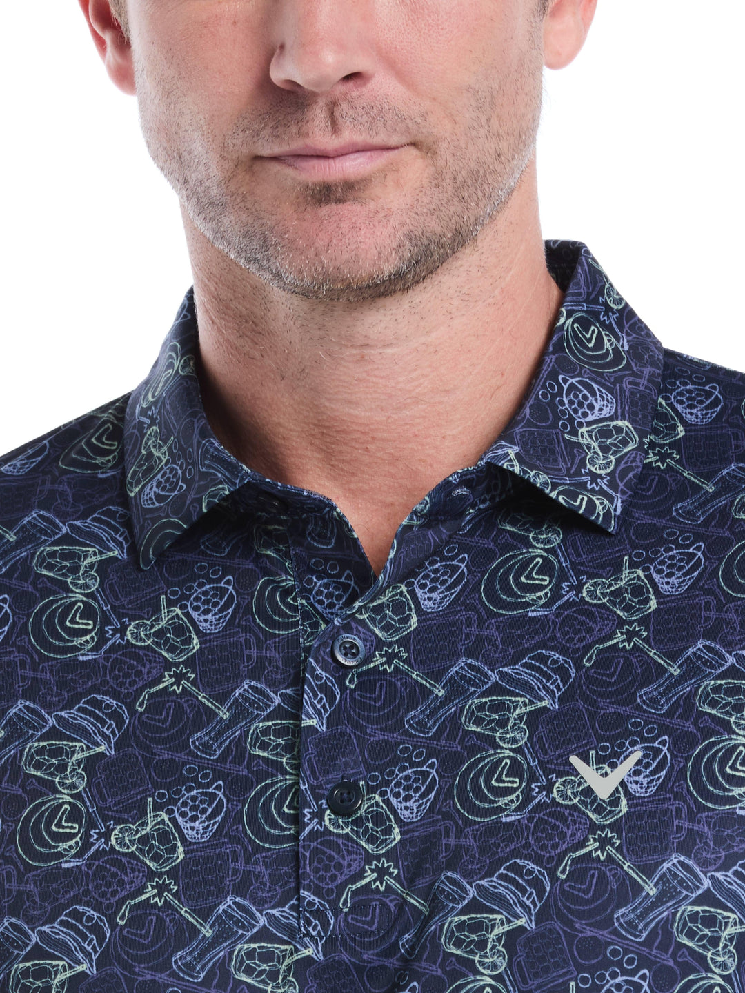 Mens Day On The Course Print Golf-Polos-Callaway