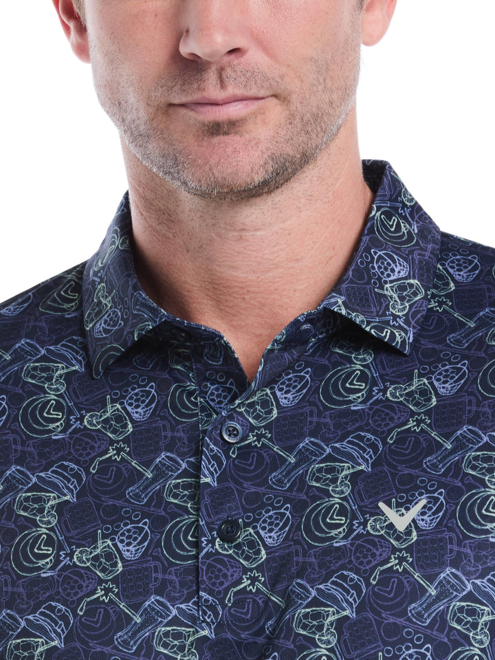 Mens Day On The Course Print Golf-Polos-Callaway