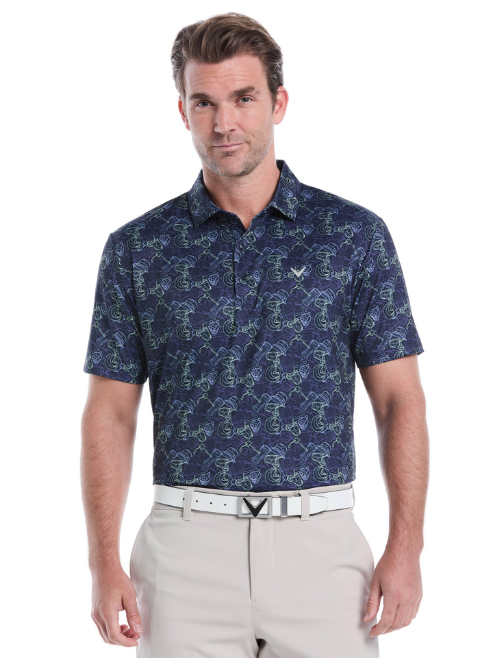 Mens Day On The Course Print Golf-Polos-Navy-S-Callaway
