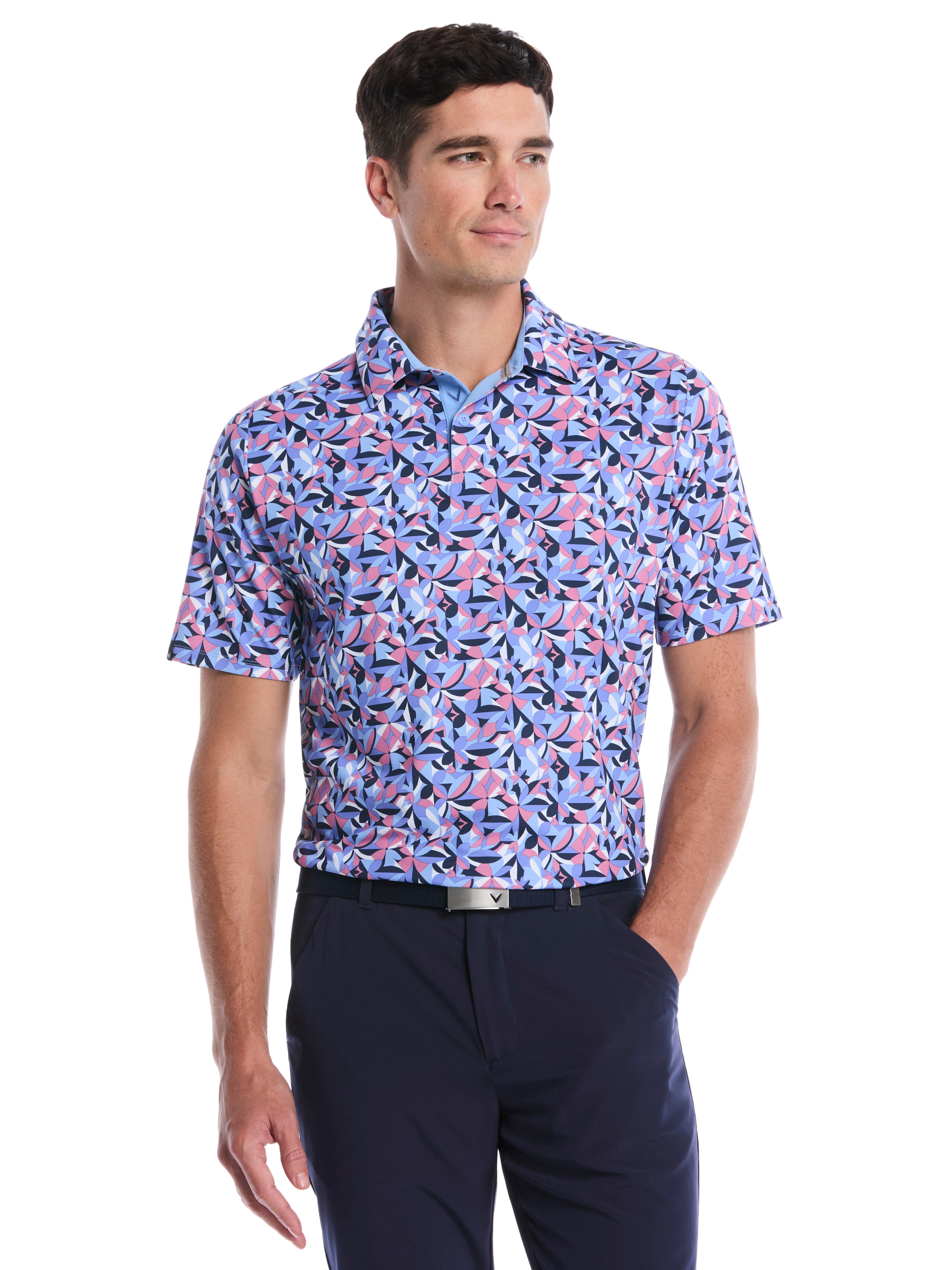 Mens Dogwood Floral Geo Print Polo – Callaway Apparel