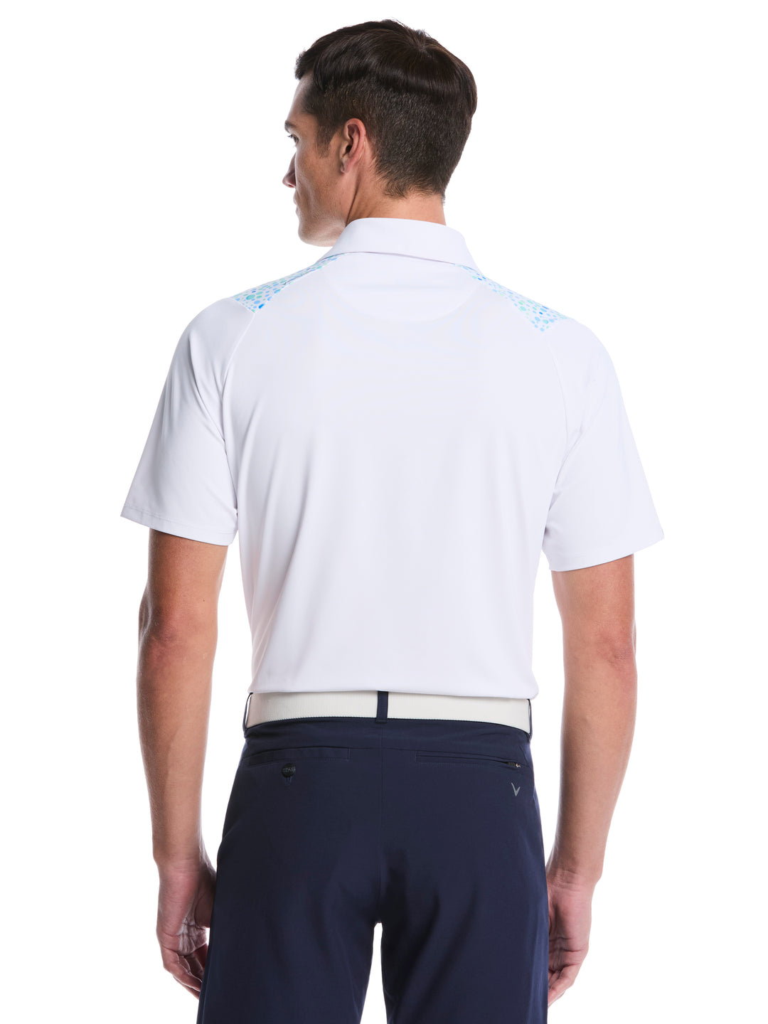 Driving Range Engineered Print Golf Polo (Bright White) 