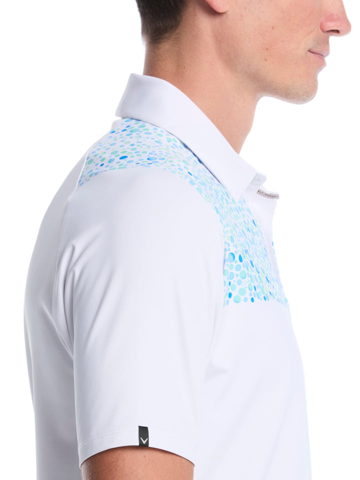 Driving Range Engineered Print Golf Polo (Bright White) 
