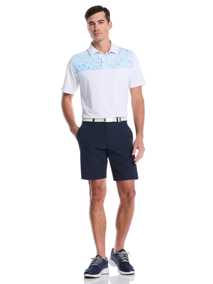 Driving Range Engineered Print Golf Polo (Bright White) 