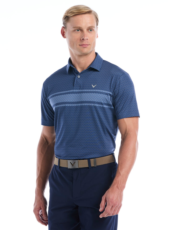 Mens Engineered Blocked Geo Print Polo-Polos-Callaway