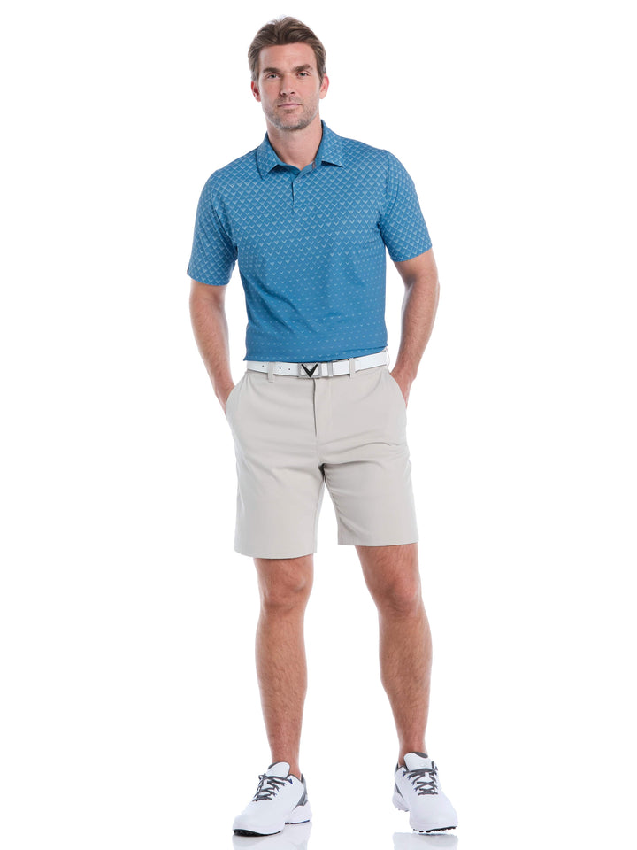 Engineered Chevron Ombre Print Golf Polo Shirt (Cendre Blue) 