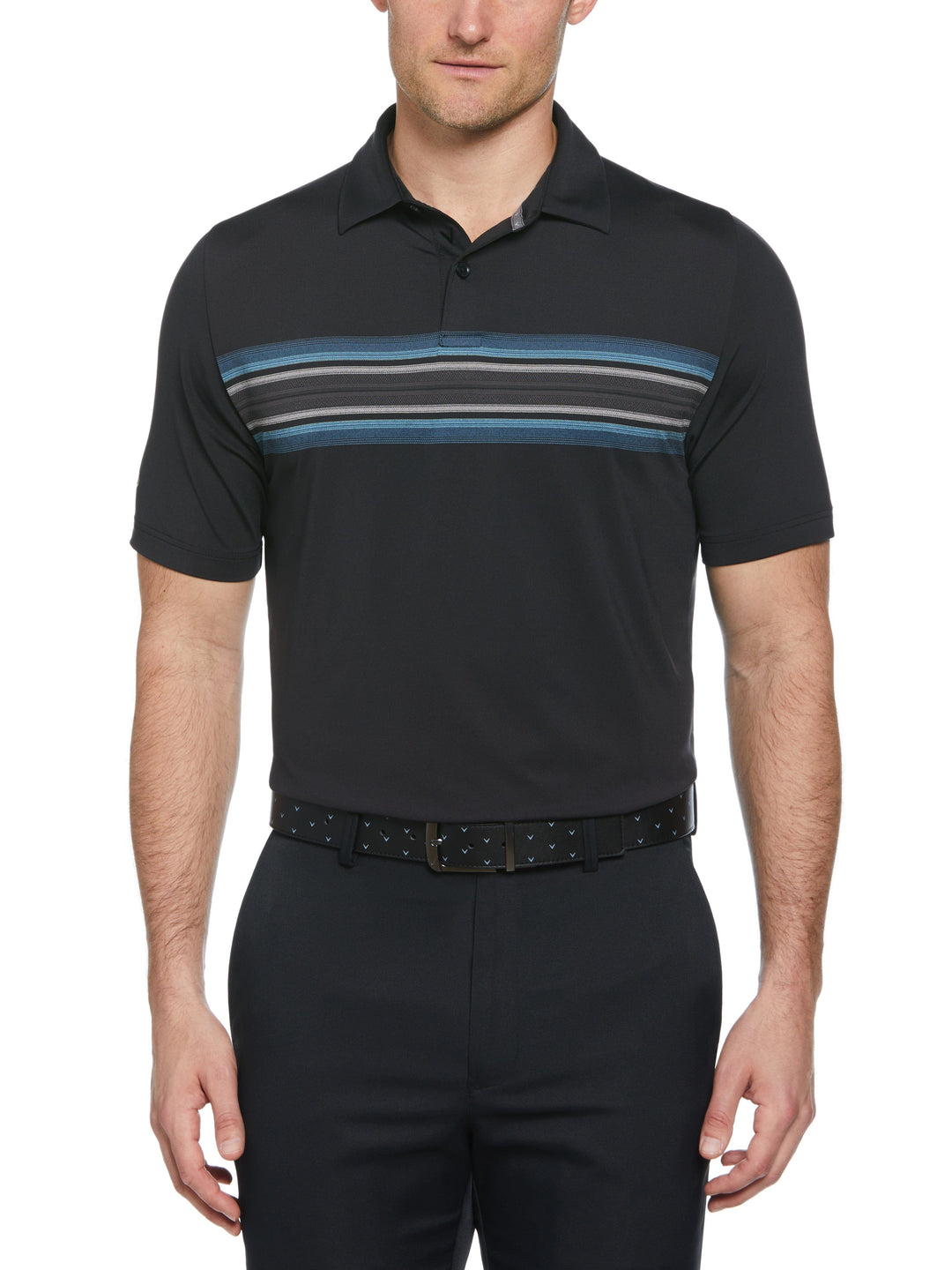Engineered Oxford Stripe Golf Polo (Caviar) 