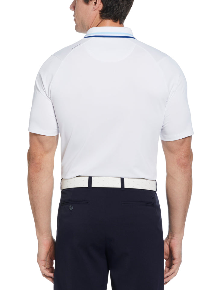 Mens Roadmap Chevron Print Polo (Bright White) 